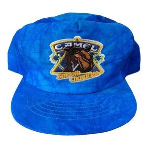Vintage Joe Camel Smooth Character Blue Nylon Tie-Die Snapback Hat Retro
